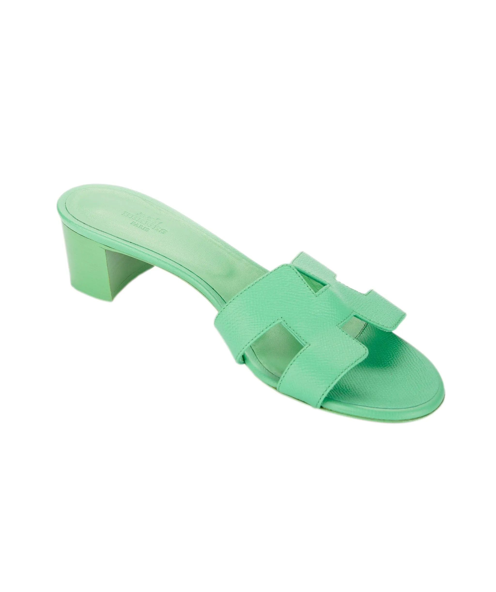 Hermes vert pomme oasis sandals  - AJC0851