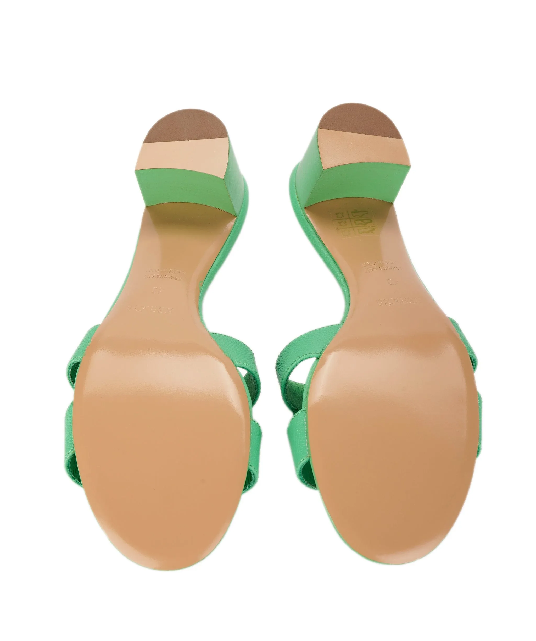 Hermes vert pomme oasis sandals  - AJC0851