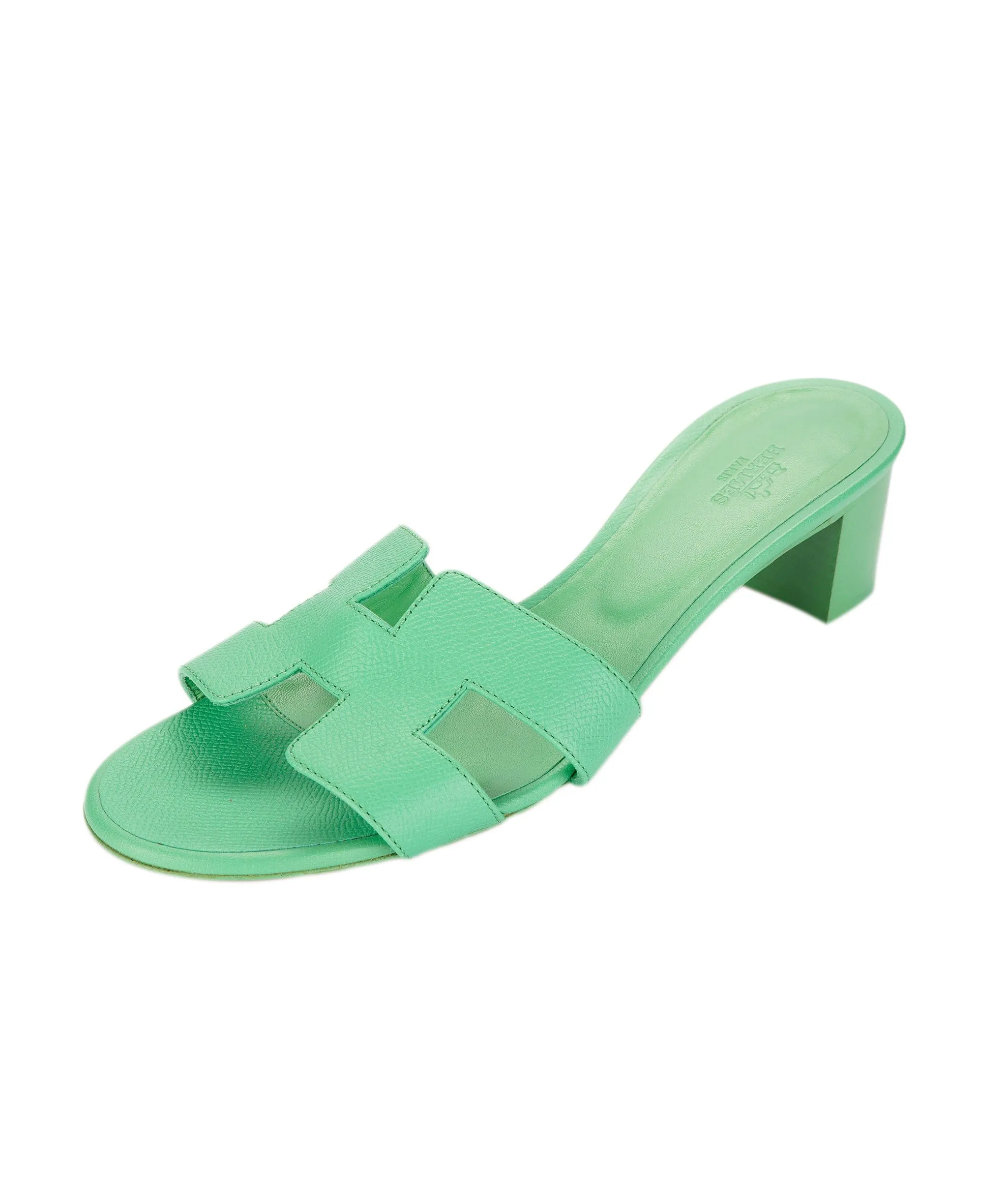 Hermes vert pomme oasis sandals  - AJC0851