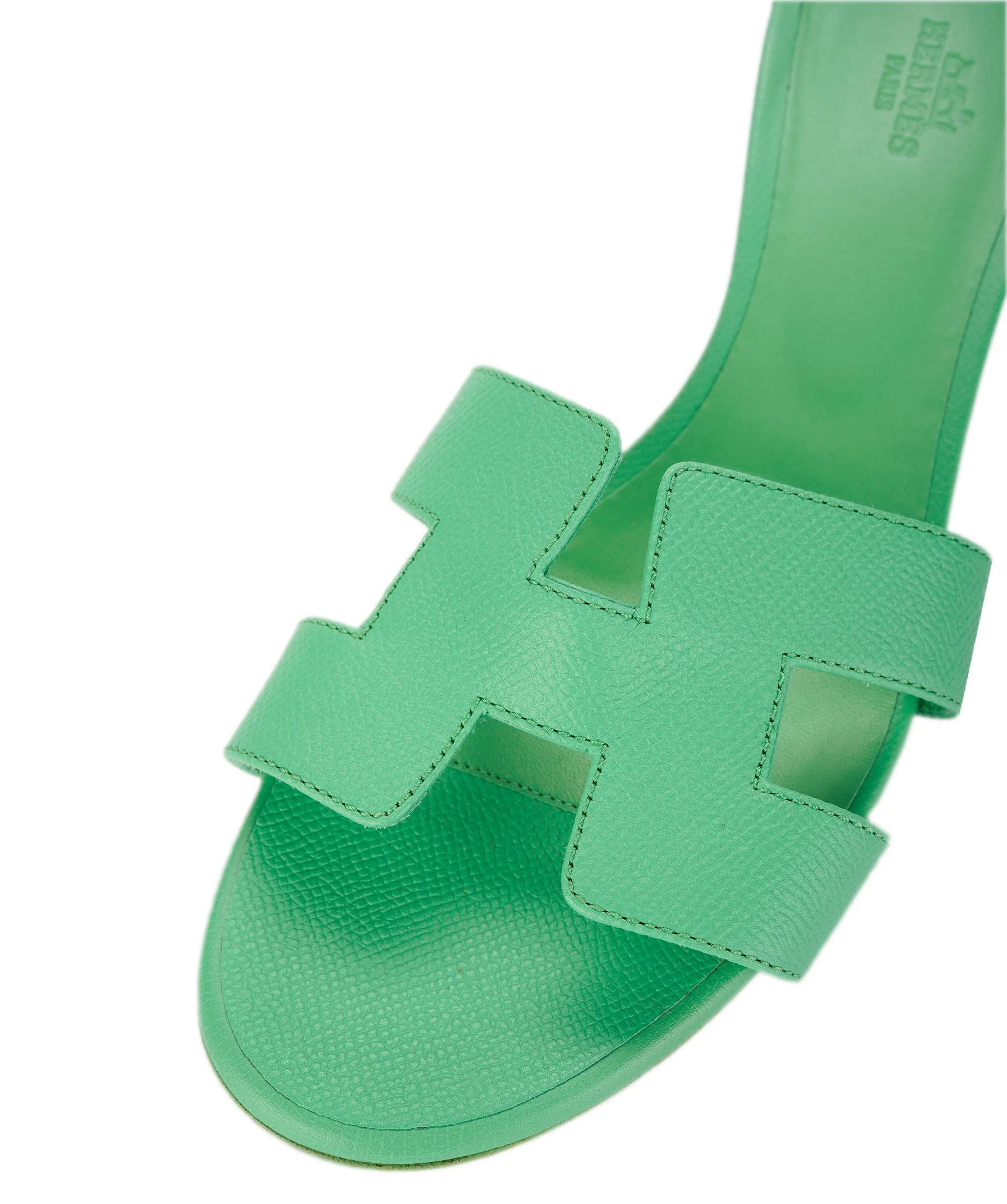 Hermes vert pomme oasis sandals  - AJC0851