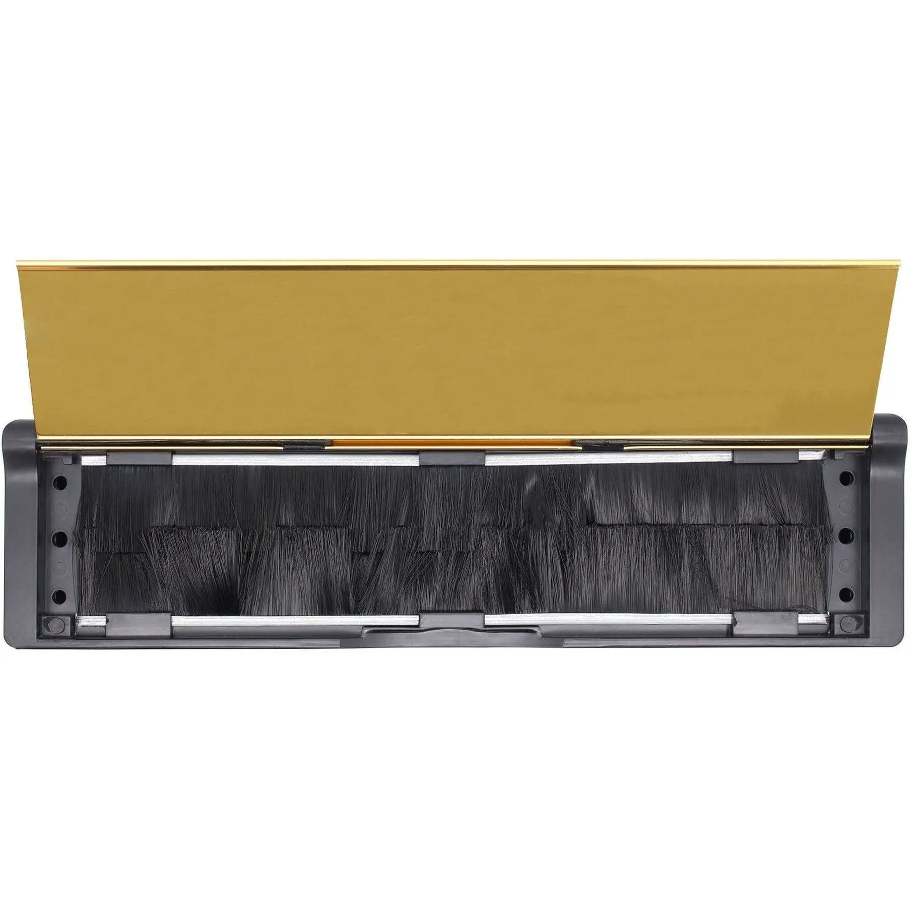 Intumescent Letterplate Draught Proof 250mm Black Frame Brass Flap
