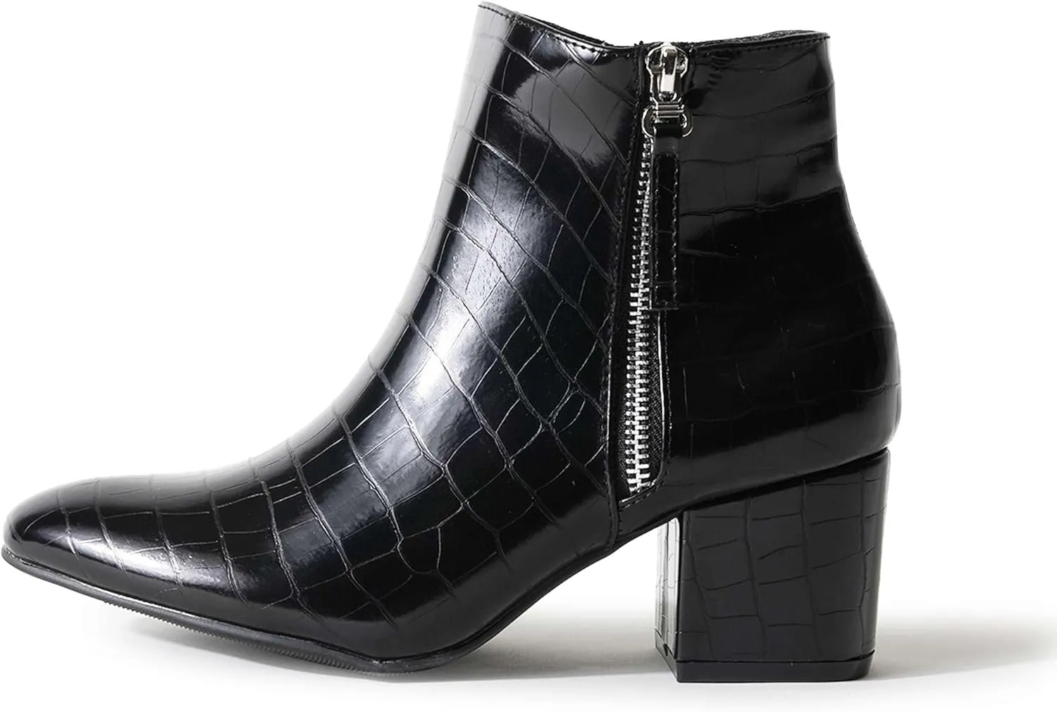 J. Adams Zuma Ankle Bootie  Closed Pointed Toe Low Block Heel Zip Up Boot