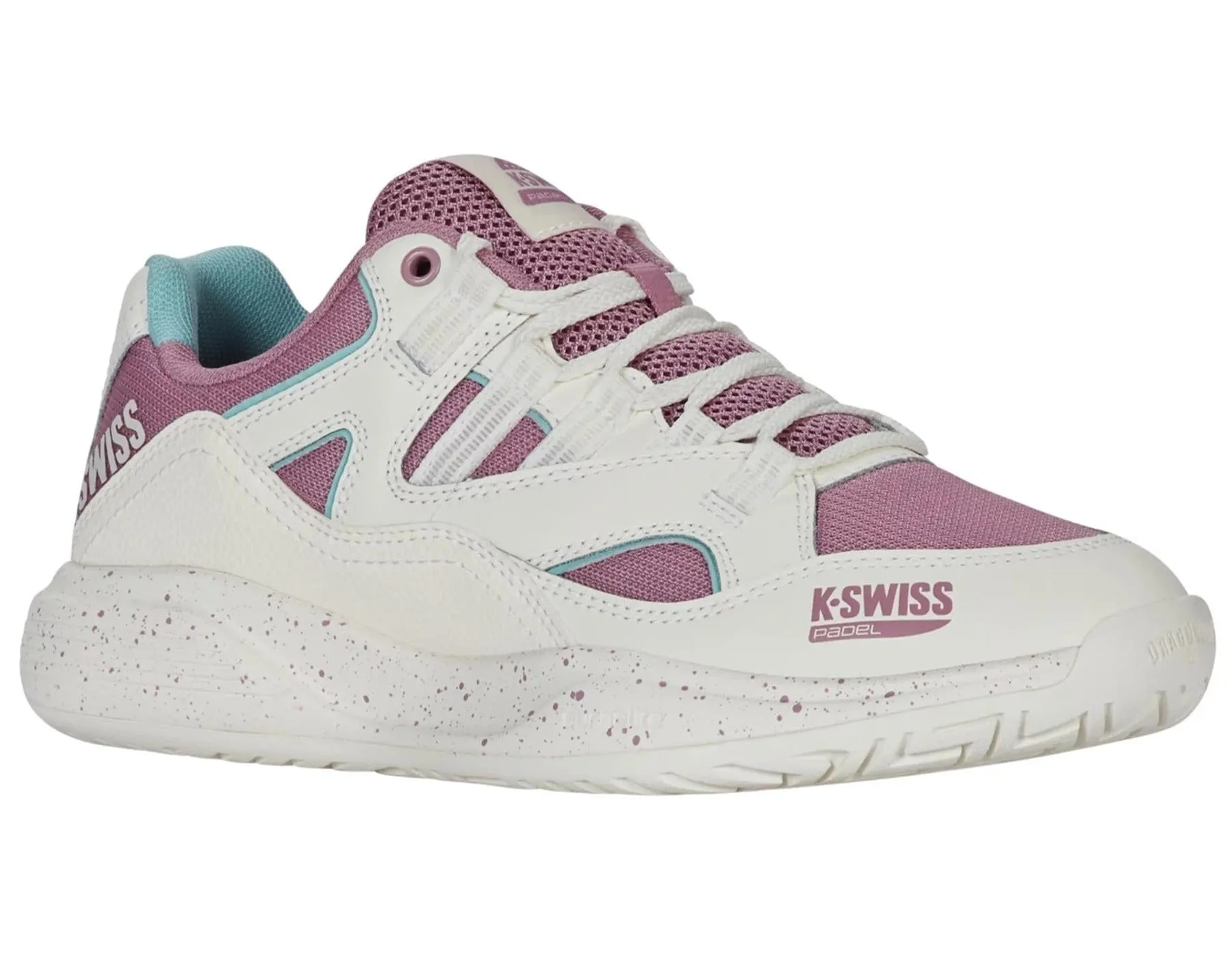 K-Swiss Tura Team Womens Padel Shoes - White / Pink / Turquoise