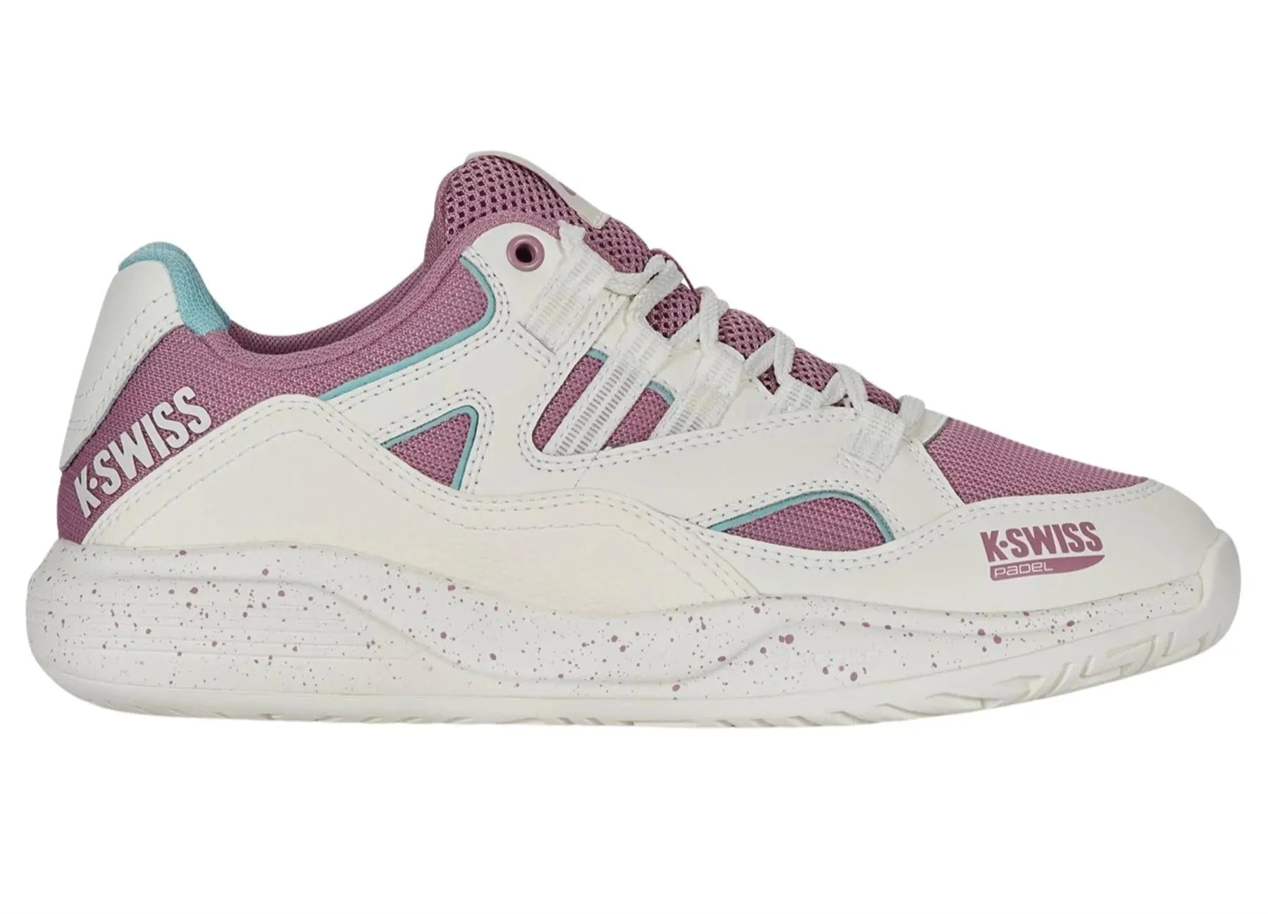 K-Swiss Tura Team Womens Padel Shoes - White / Pink / Turquoise