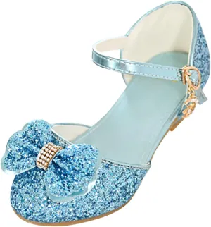 Kids Toddler Girls Rhinestone Bow Closed Toe Sandals Low Heel Ankle Strap Princess Shoes Wedding Party Dress Shoes
