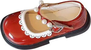 Little Girls Dress Shoes Wedding Party School Ankle Strap Ballet Flats Shoes Toddler Baby Girls Flower Girl Shoes