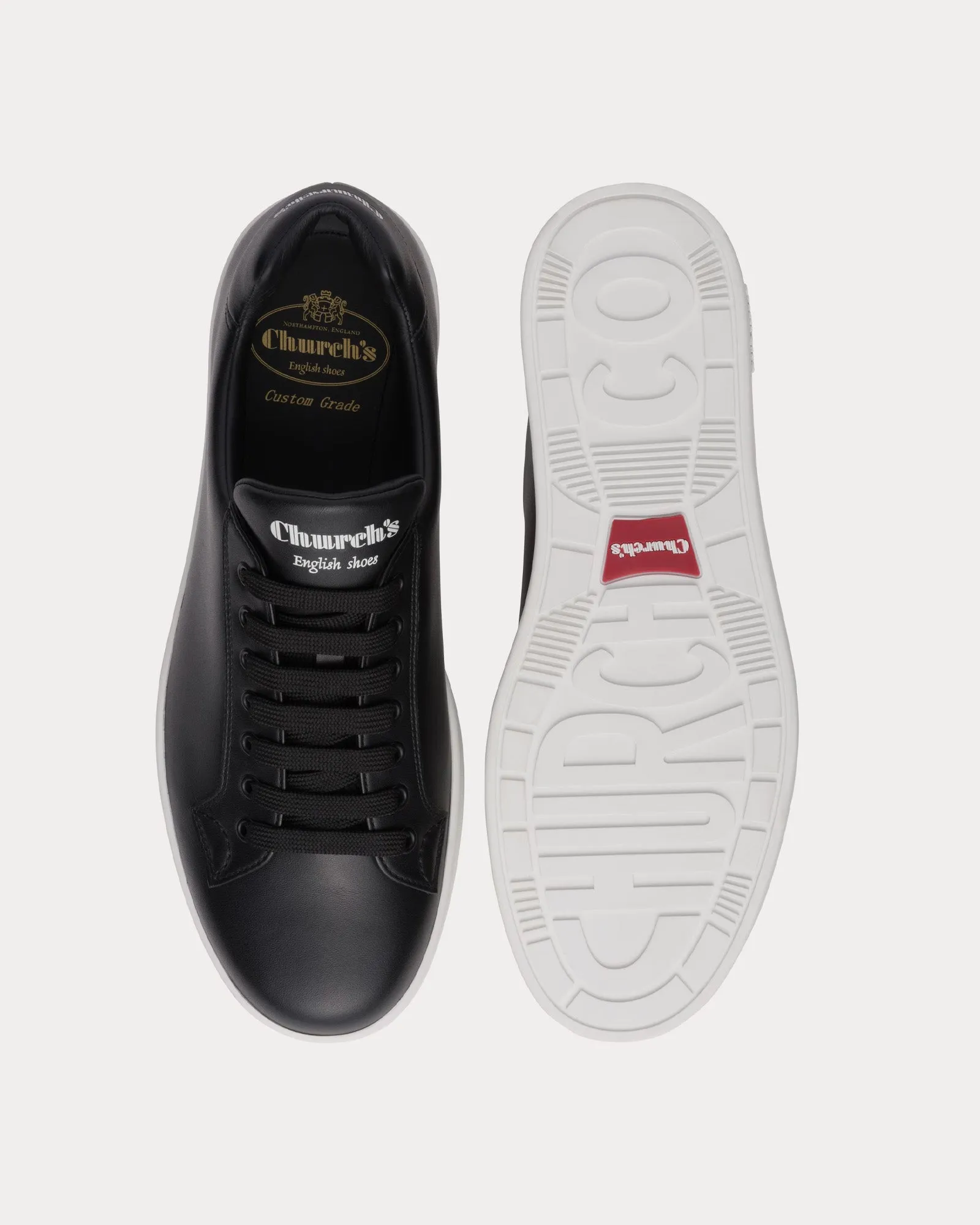 Ludlow Soft Calf Leather Black / White Low Top Sneakers