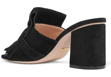 Marmont Fringed Suede Mules - Black, Green, Yellow or Pink