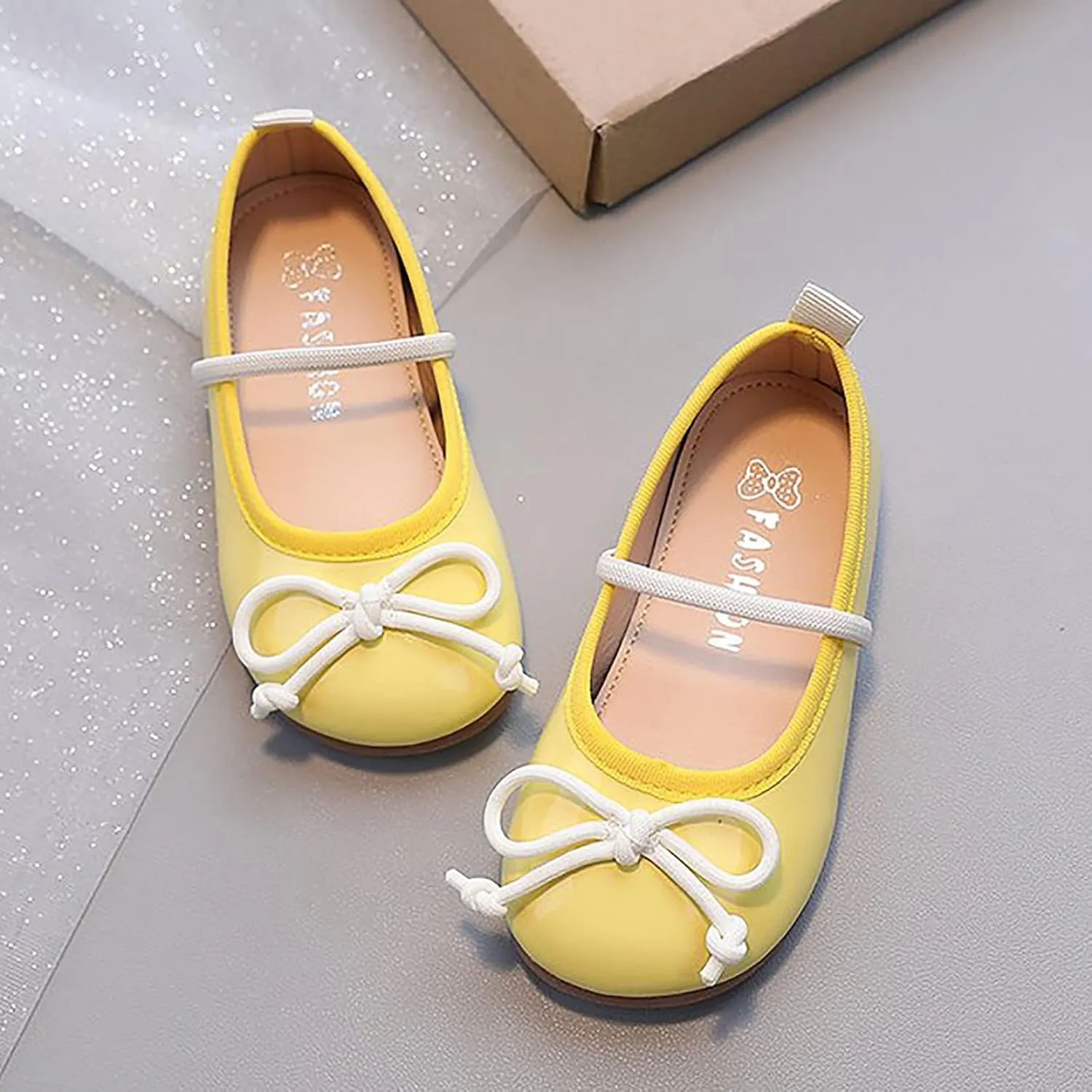 Mary Jane Flat Shoes for Little Girls Toddler Kids Dress Ballet Shoes Non Slip Soft Sole Robe Princess Shoes