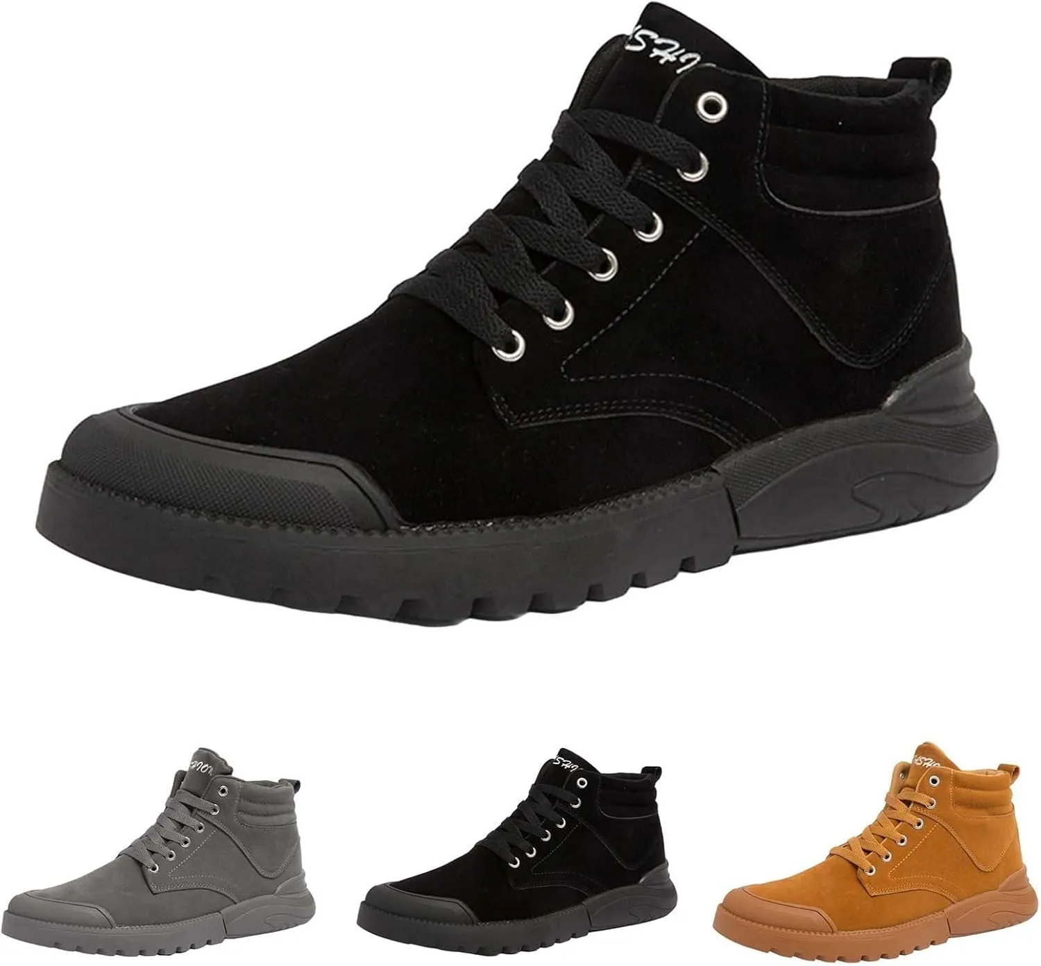 Men Work Boots Non Steel Toe Hiking Sneakers Fur Lined Ankle Boot Women's Working Shoes Winter Composite Safety Toe Waterproof Industrial Casual Hike Grounded Footwear