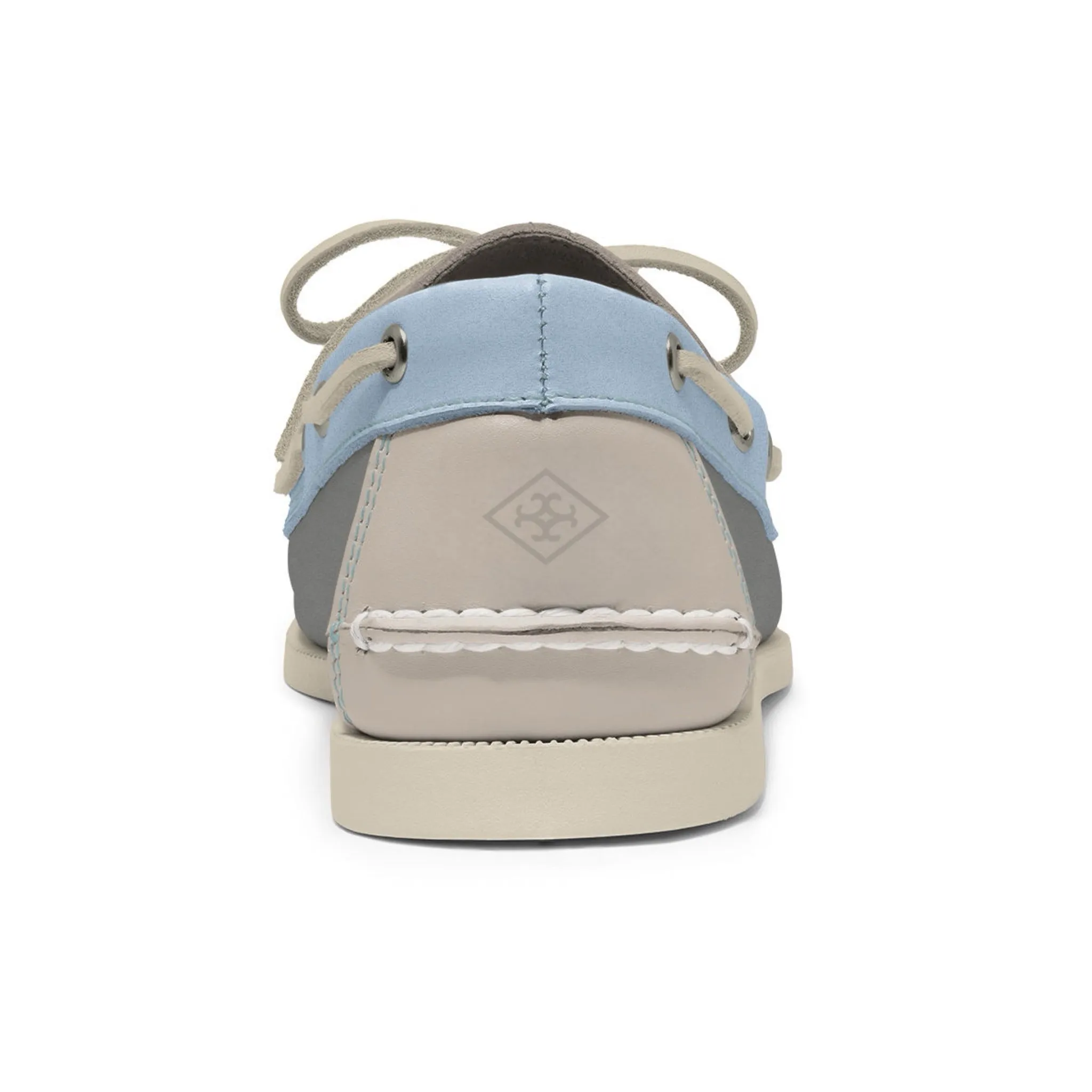 Men’s 2 Eyelet LE Boat Shoe: Grey/Ivory/Lt Blue