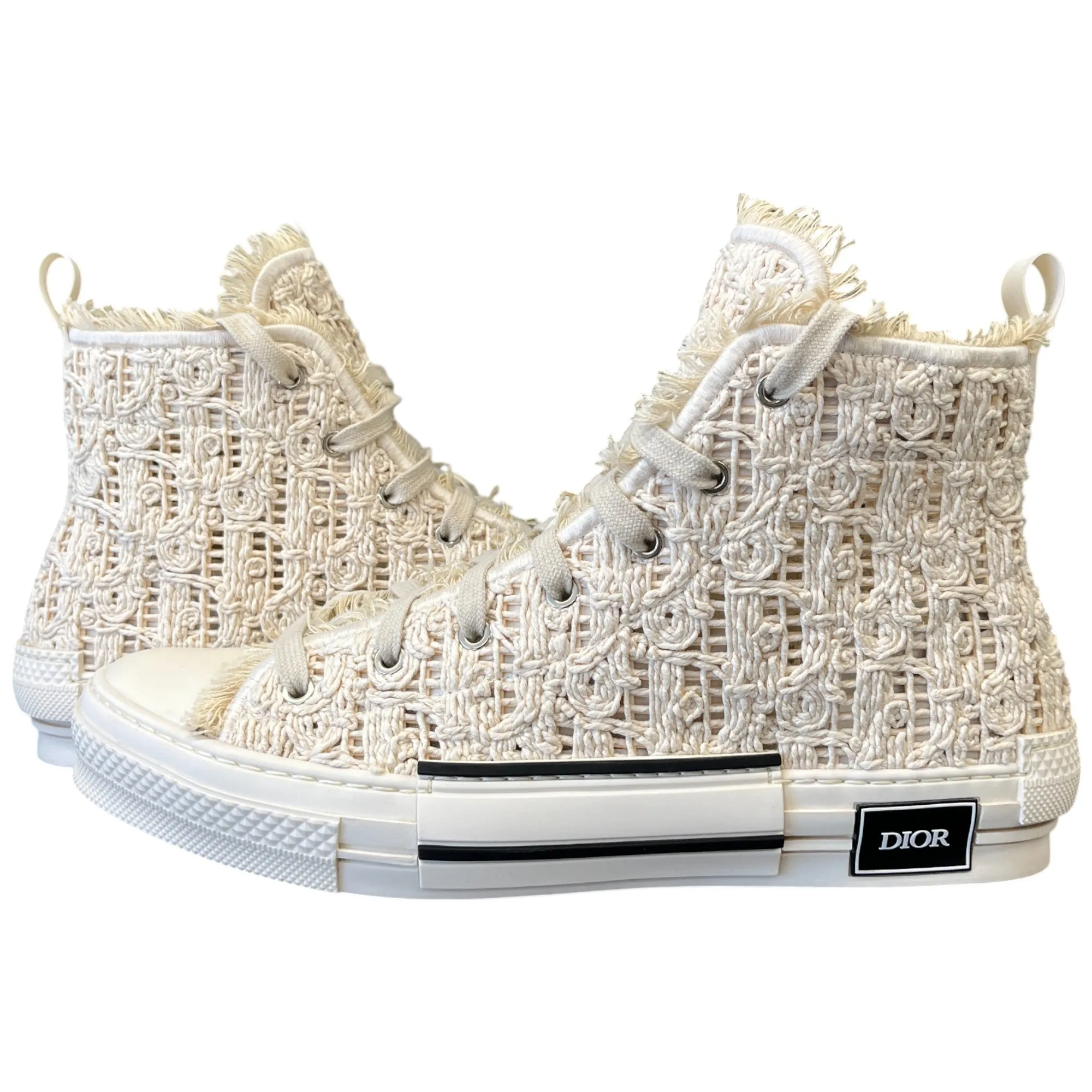 Men's B23 Oblique Macrame High Trainers Cream Size EU 45 / UK 11