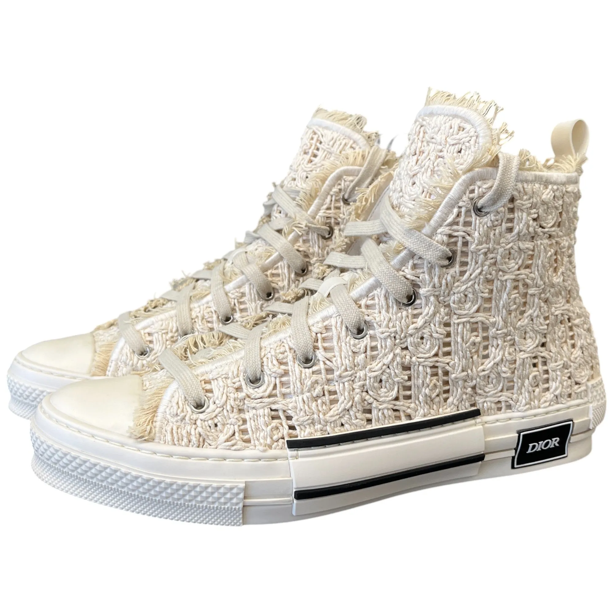 Men's B23 Oblique Macrame High Trainers Cream Size EU 45 / UK 11