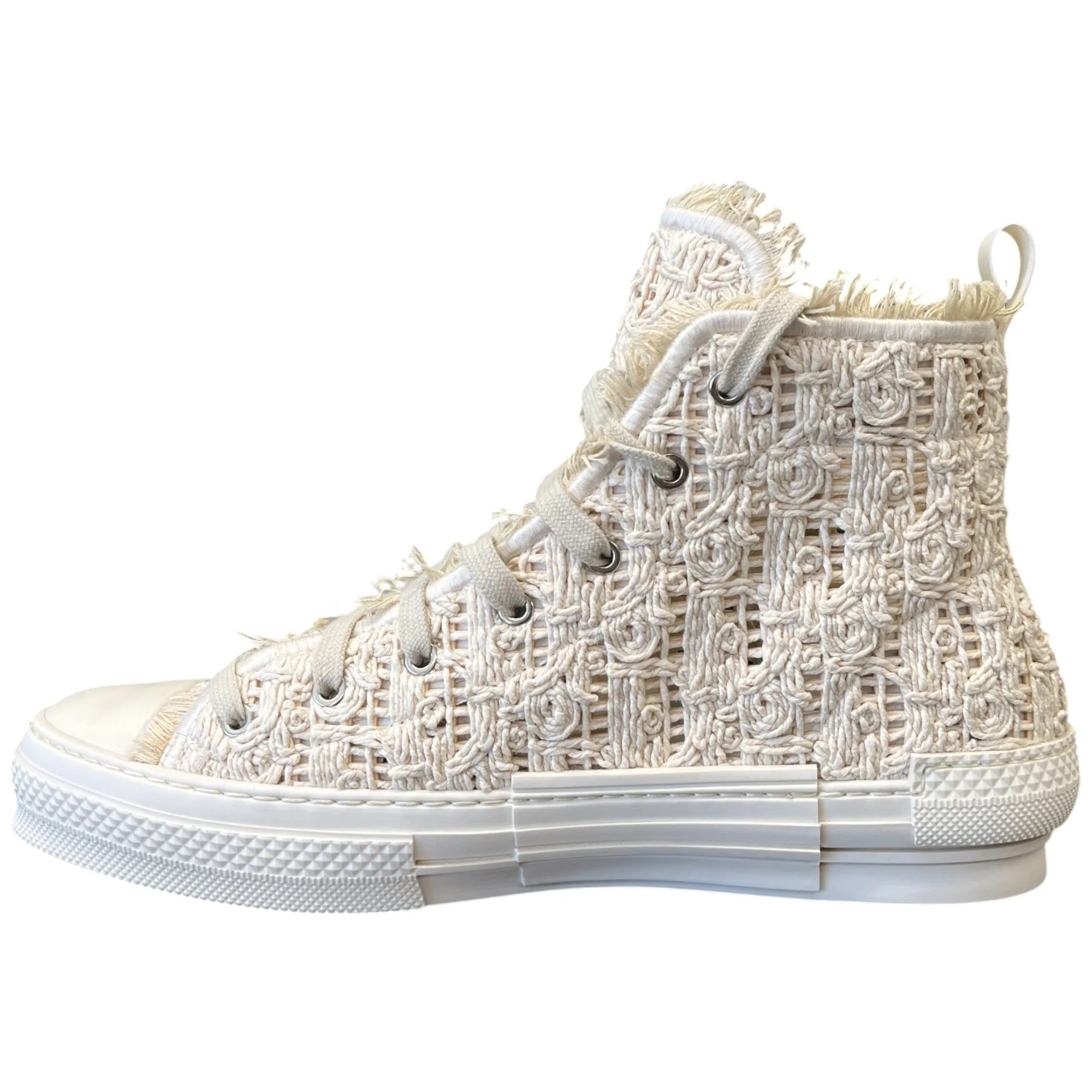 Men's B23 Oblique Macrame High Trainers Cream Size EU 45 / UK 11