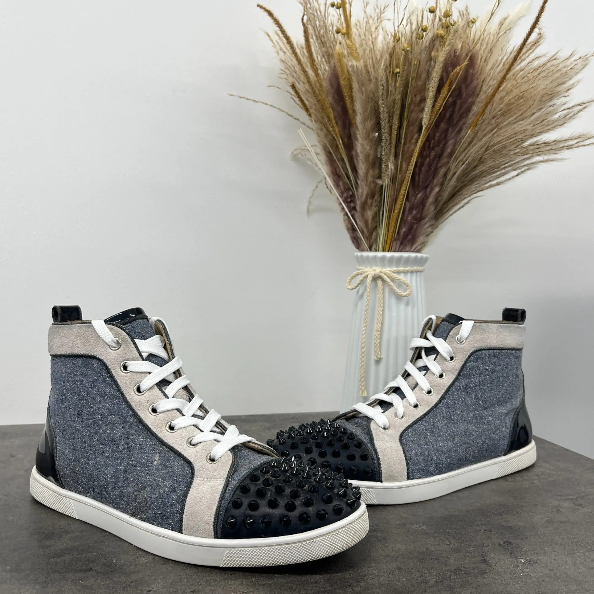Men's Lou Spikes High Top Low Trainers Blue Size EU 40 / UK 6