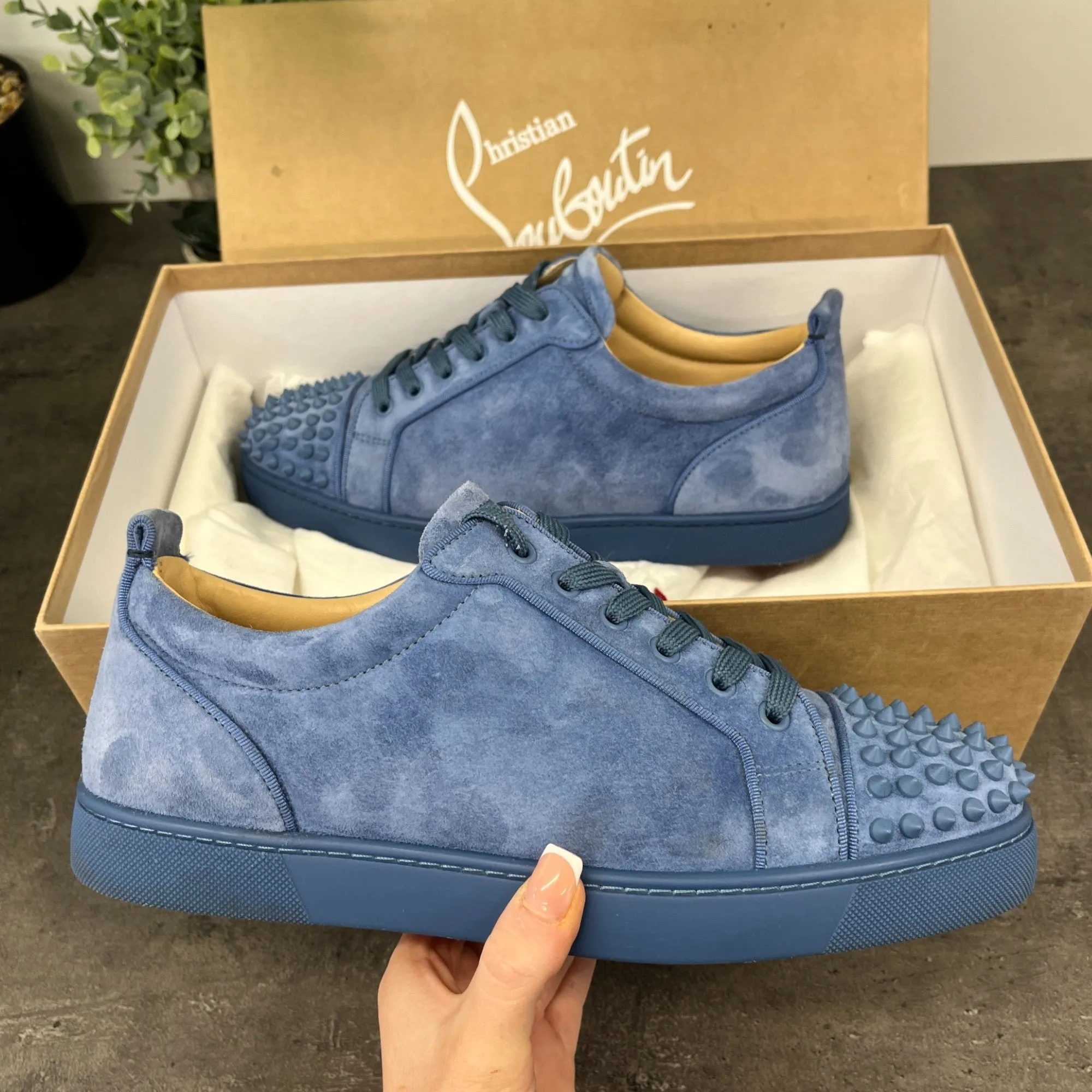 Men's Louis Junior Spikes Flat Low Trainers Blue Size EU 41.5 / UK 7.5