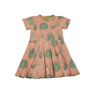 Meyadey Peafowl Parade Short Sleeved Circle Dress