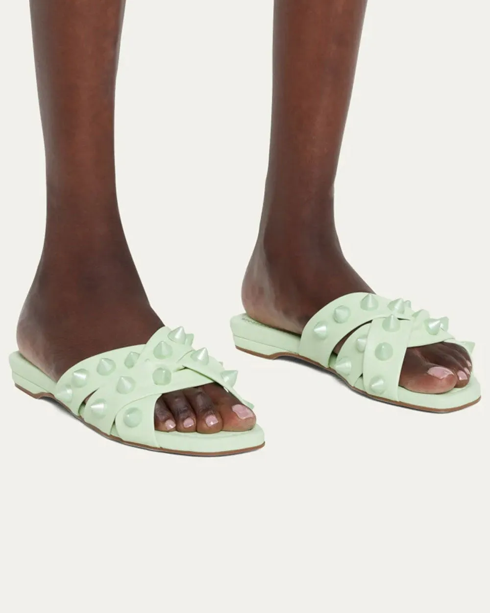 Miss Spika Club Slide Sandal in Studio Green
