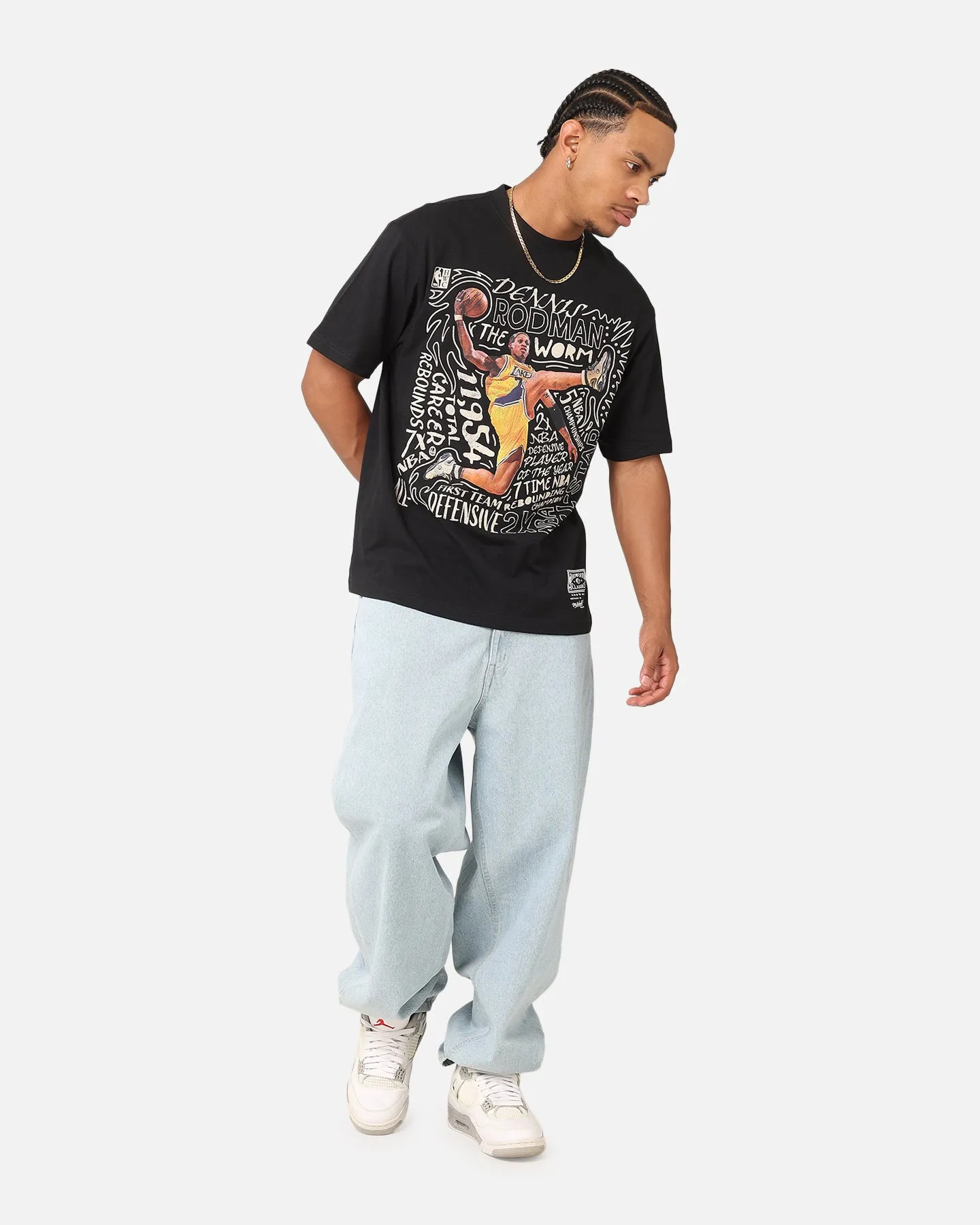 Mitchell & Ness Los Angeles Lakers Dennis Rodman Player Abstract T-Shirt Faded Black