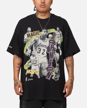 Mitchell & Ness Los Angeles Lakers Magic Johnson Abstract Player T-Shirt Faded Black