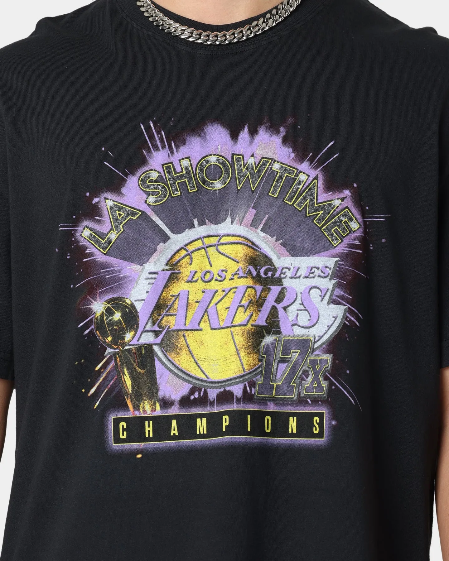 Mitchell & Ness Los Angeles Lakers Showtime Vintage T-Shirt Faded Black