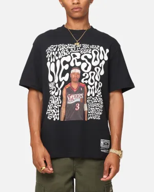 Mitchell & Ness Philadelphia 76ers Allen Iverson Player Abstract T-Shirt Faded Black