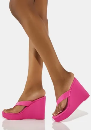 Pink Refined Platform Wedges