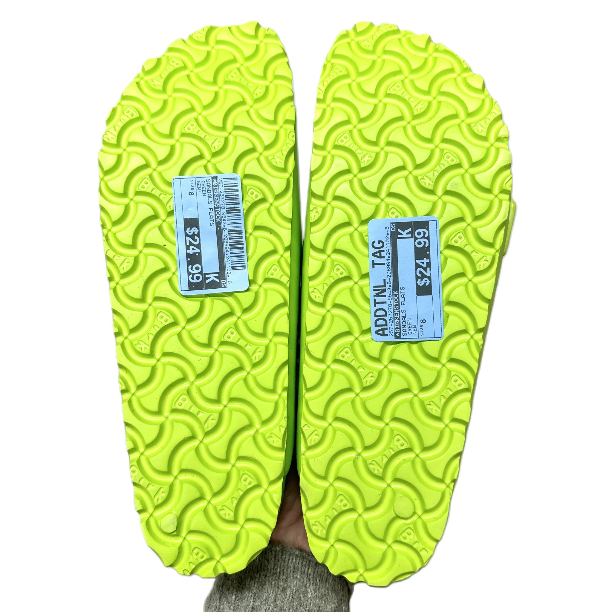 Sandals Flats By Birkenstock In Green, Size: 8