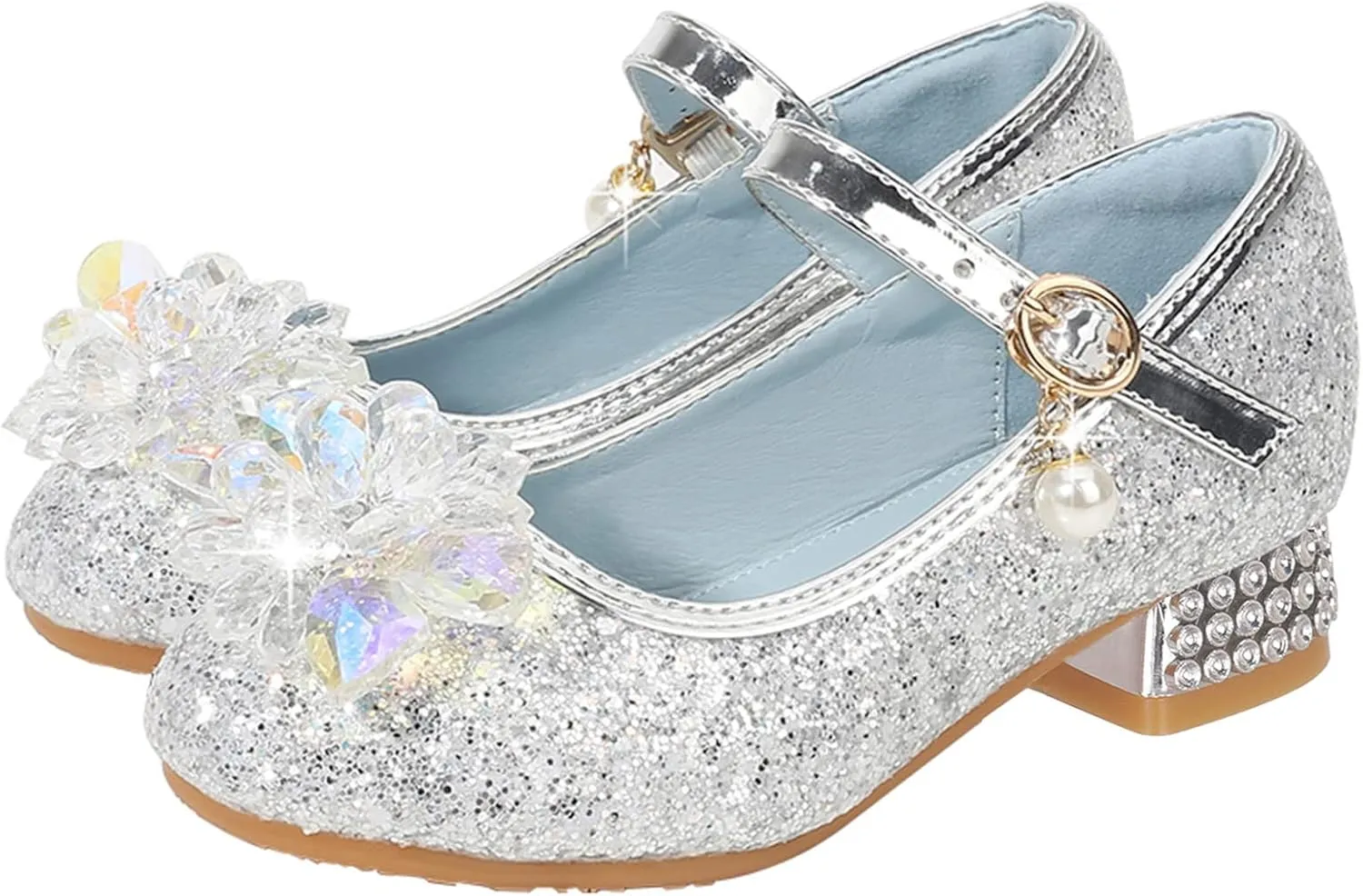 Shoes Low Heel Toddler Girls Dress Shoes Cute Bowknot Sparkle Mary Jane Flower Girls Wedding Birthday Party Prom