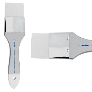 Silverwhite White Taklon Edgewater Wash Brush Short Handle 2”