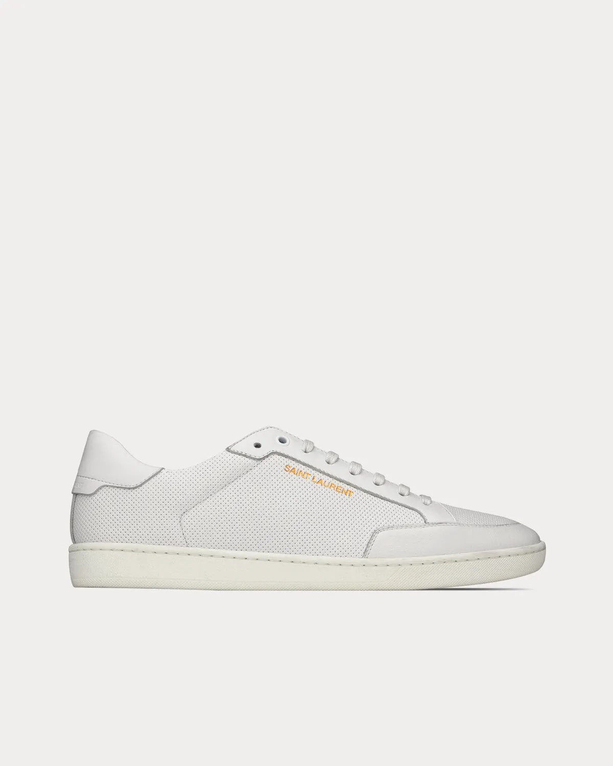 SL/10 Court Classic Perforated & Smooth Leather Optic White Low Top Sneakers