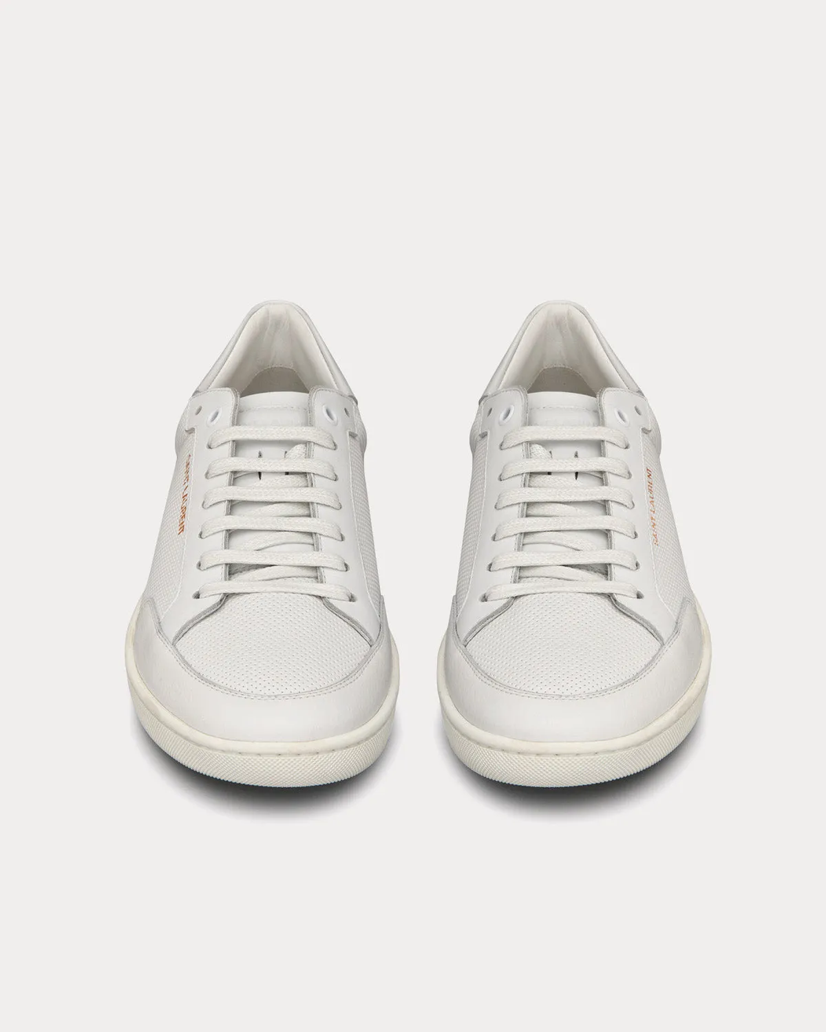 SL/10 Court Classic Perforated & Smooth Leather Optic White Low Top Sneakers