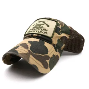 Southern Lifestyle Patch Tan Old School Camo Hat