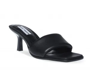 Steve Madden Snazzy One Strap Kitten Heel Slide in Black