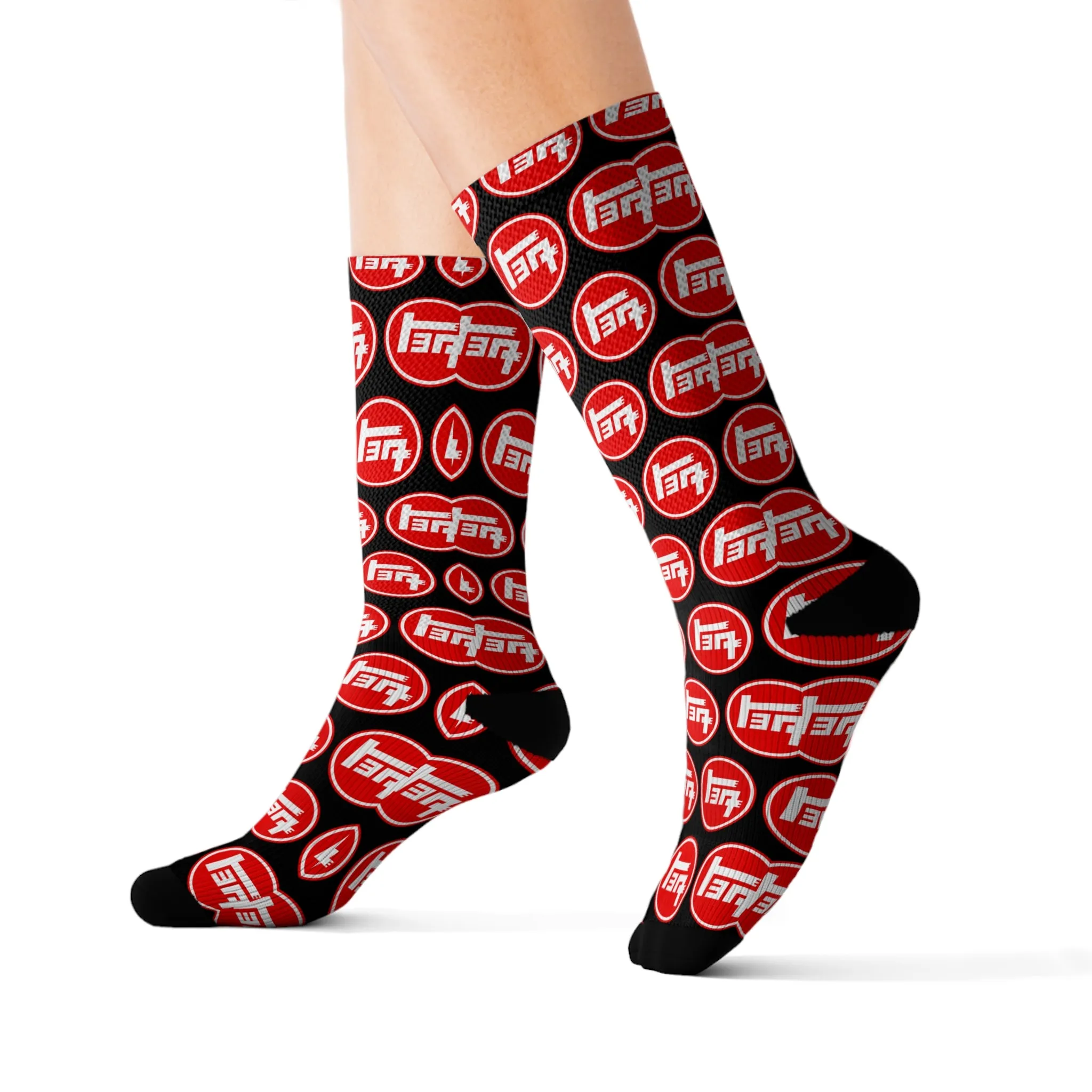 Teq Red Old School Design Mens Polyester Dress Socks - Reefmonkey