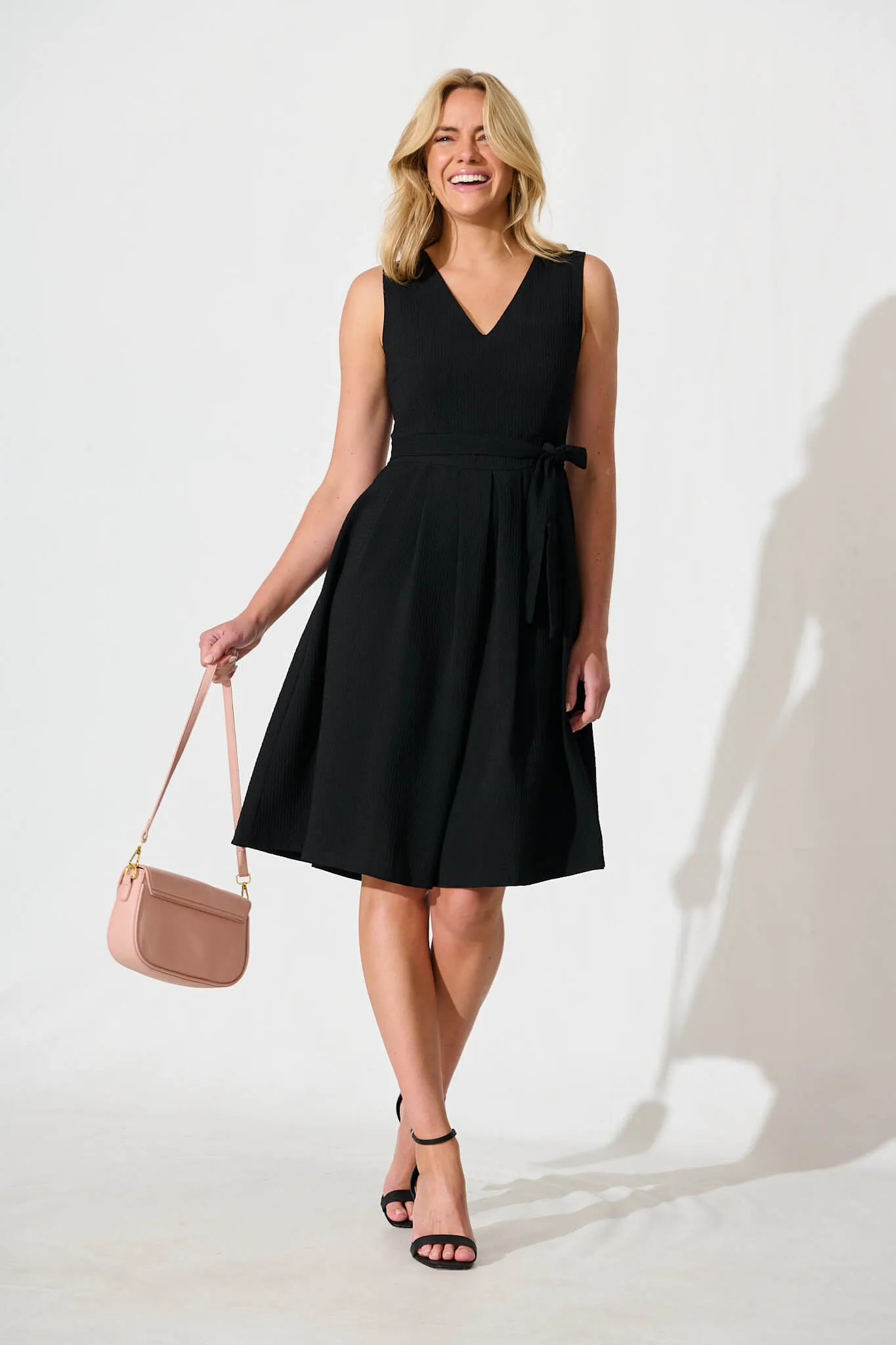 Textured Black Dress - Jardina Style