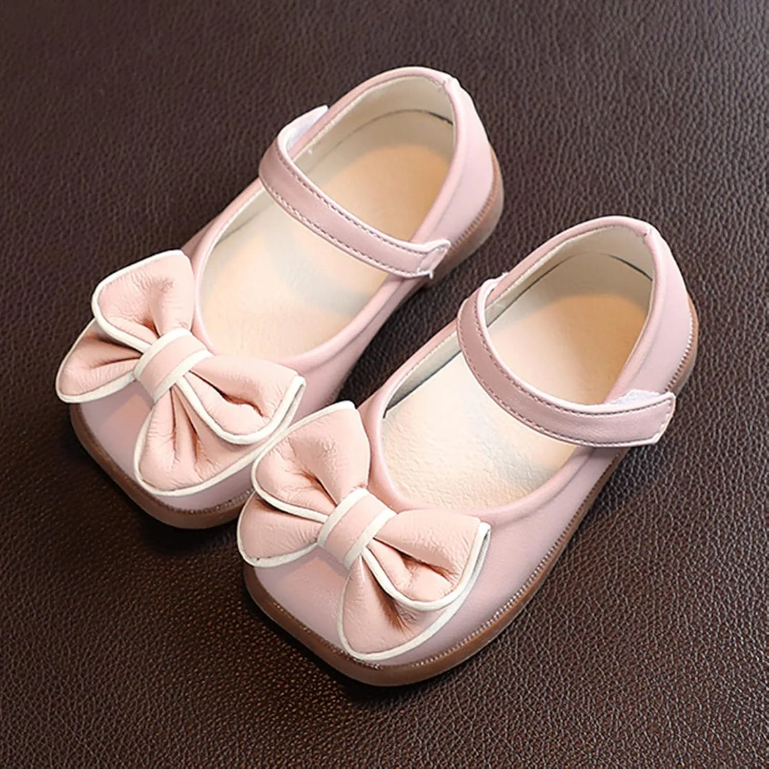 Toddler Flower Girl Dress Shoes Bows Mary Jane Ballet Flats Wedding Party Little Girls Low Heels Shoes