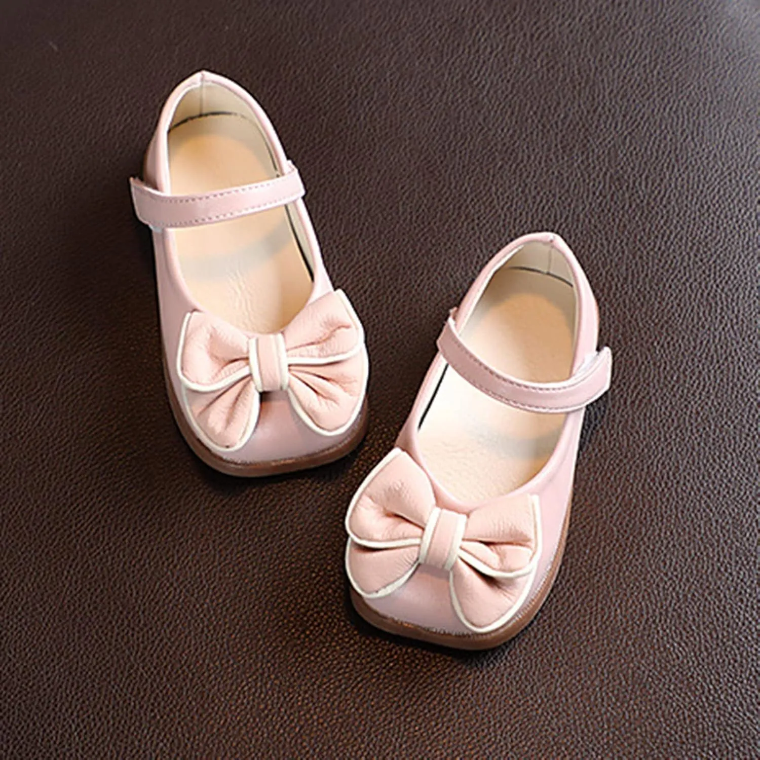 Toddler Flower Girl Dress Shoes Bows Mary Jane Ballet Flats Wedding Party Little Girls Low Heels Shoes