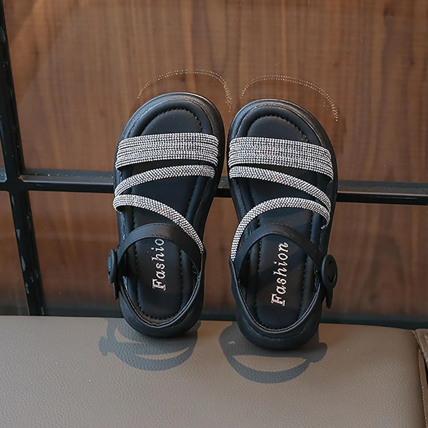 Toddler Flower Girl Sandals Girl Summer Dress Shoes Toddler Little Kid Roman Crystal Sandals for Wedding Party