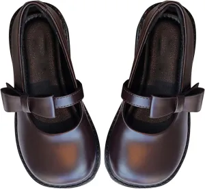 Toddler Flower Girls Bowknot Strap Dress Shoes, Mary Jane Princess Non-Slip Ballet Flat for Kids Pary School