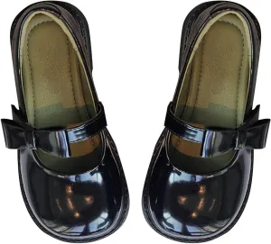 Toddler Flower Girls Bowknot Strap Dress Shoes, Mary Jane Princess Non-Slip Ballet Flat for Kids Pary School