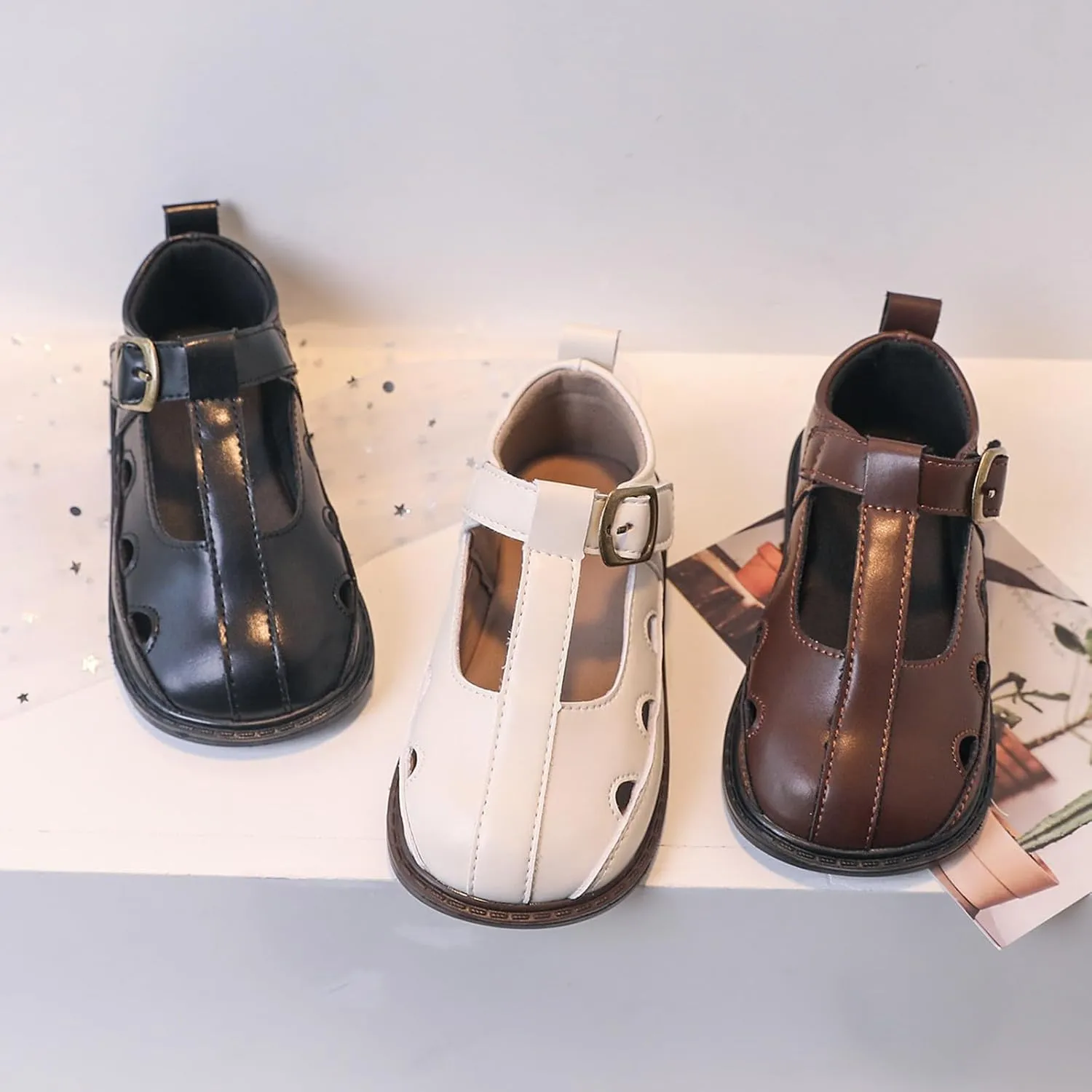 Toddler Girls Mary Jane Dress Shoes Ballet Shoes School Oxford Flats for Easter Flower Kid Party Uniform Shoes