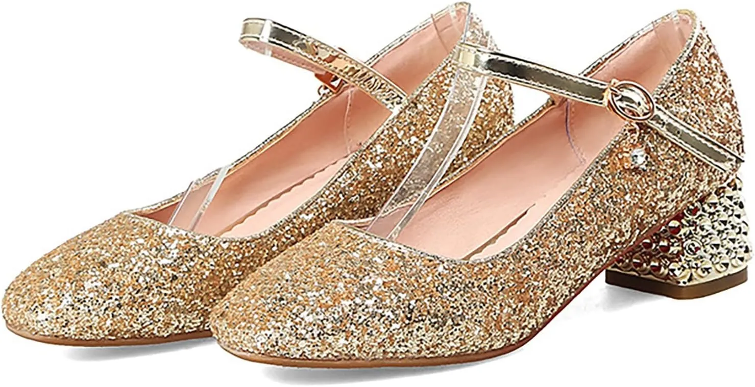 Toddler Girls Shoes High Heel Girls Dress Shoes Sparkle Mary Jane Flower Girls Wedding Birthday Party Prom