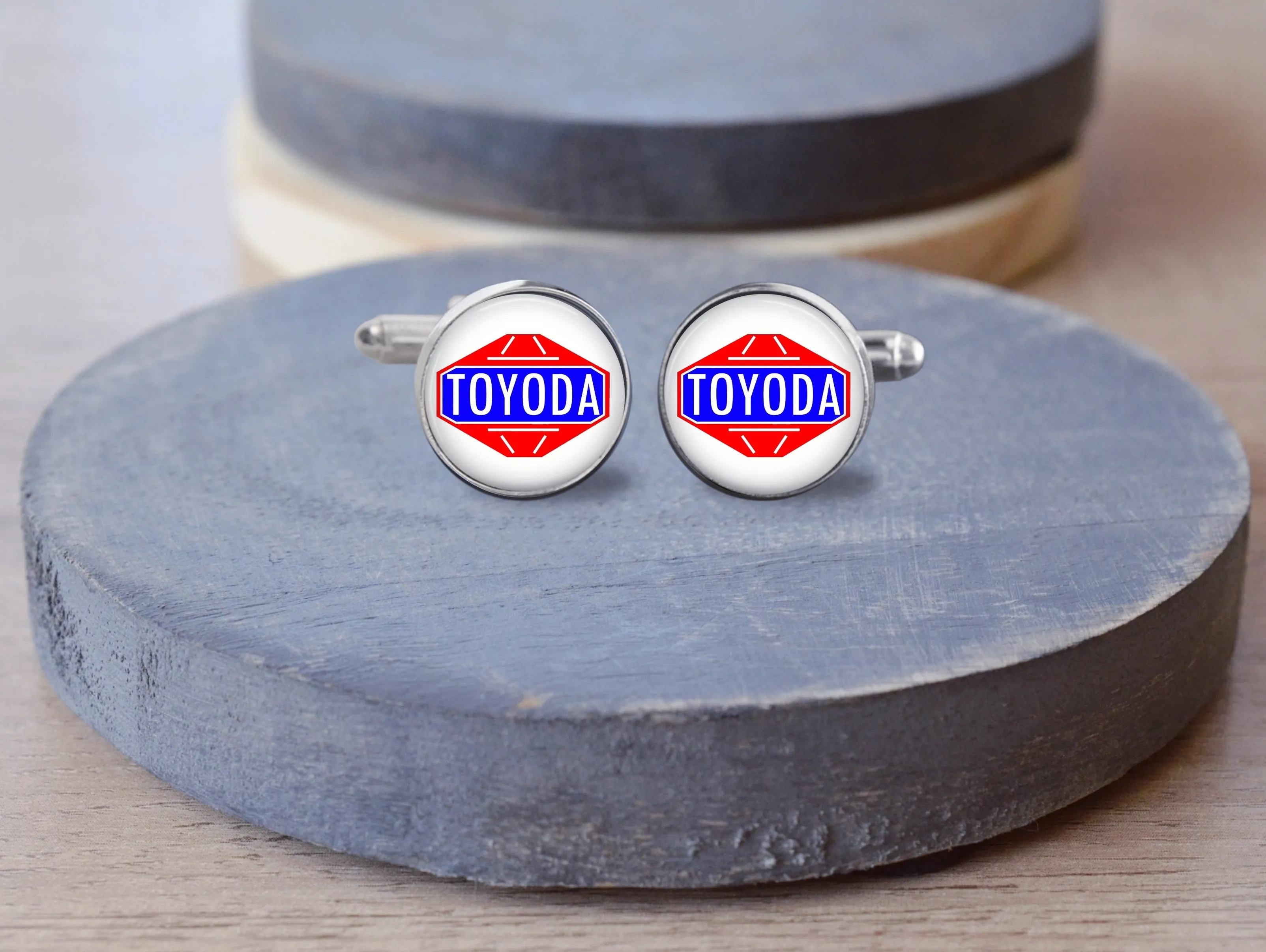 Toyoda Toyota Logo Stainless Steel Cuff Links - Reefmonkey