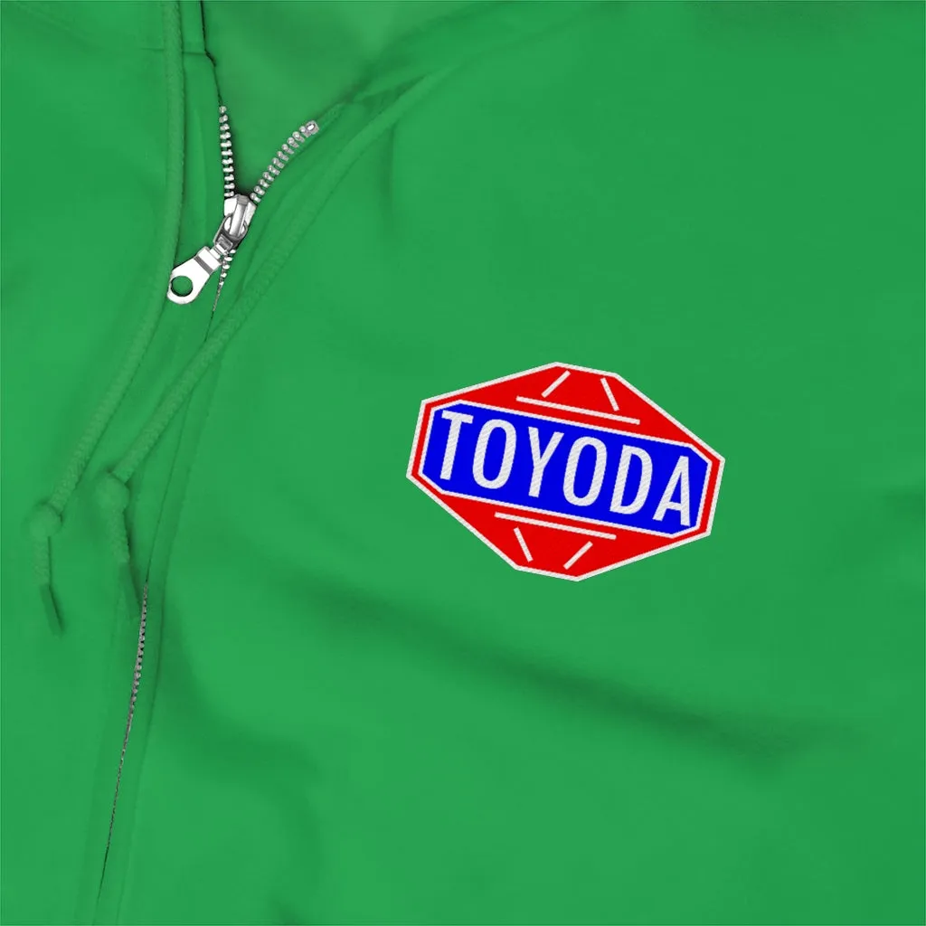 Toyota Hoodie Old School TOYODA logo Embroidered Unisex Zip Up Hoodie By Reefmonkey
