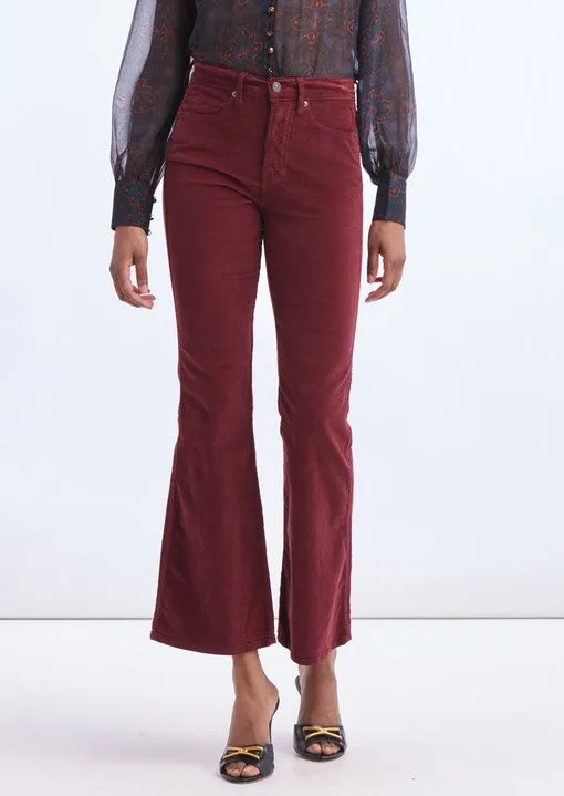 Veronica Beard Carson Kick Flare Jeans - Oxblood