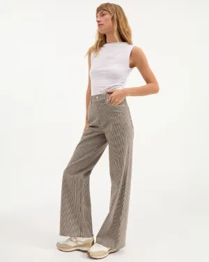 Veronica Beard Taylor High Rise Wide Leg Cedar Stripe