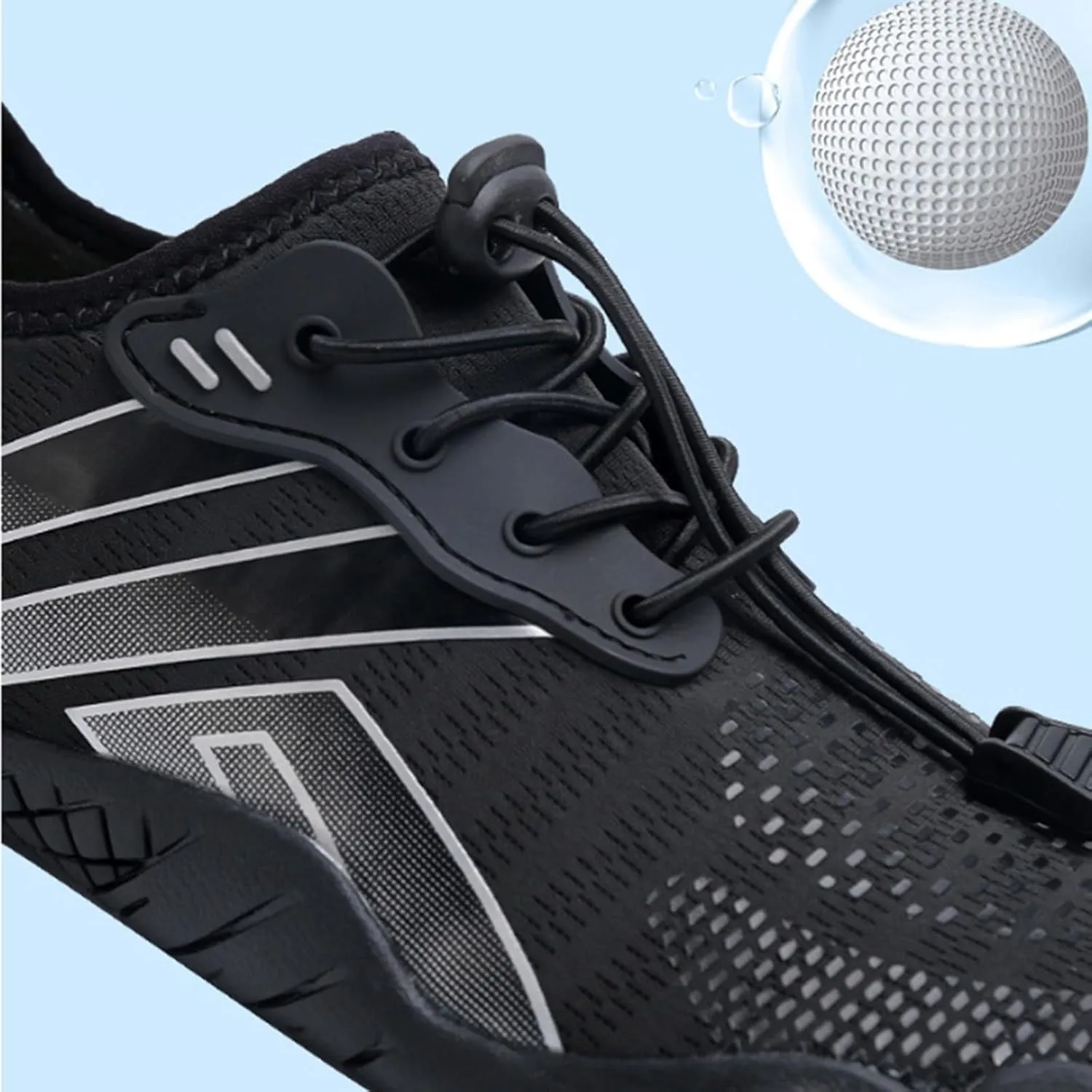 Water Shoes for Women Men Quick-Dry Swim Beach Barefoot River Aqua Shoes for Hiking Boating Wading Surfing Sand Volleyball Non Slip Indoor Yoga Boxing Fitness Sneakers with Adjustable Lace Adult