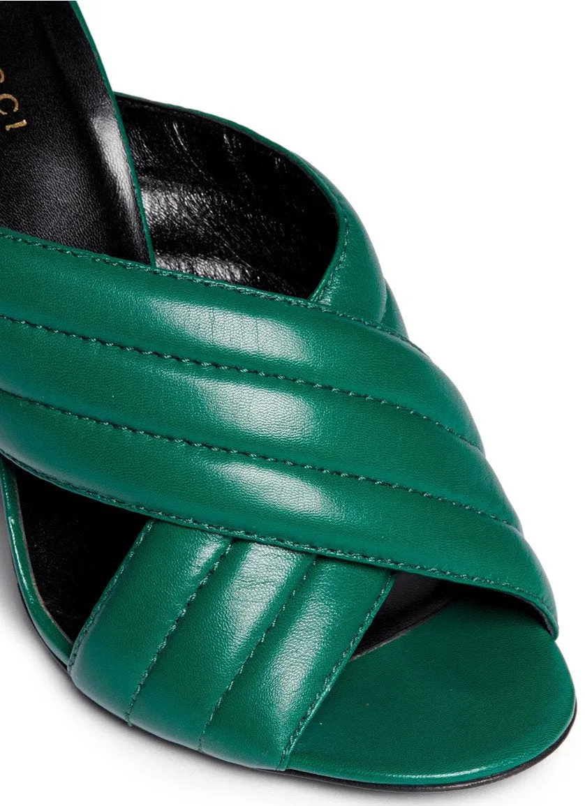 'Webby' Crossover Leather Sandals - ( Black, Green, Beige, Red, White )