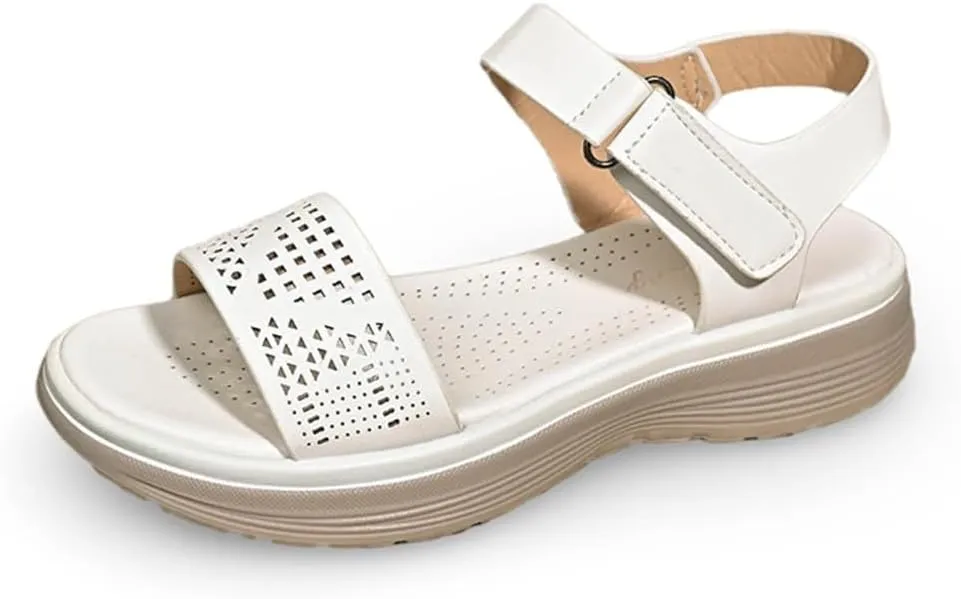 Women's Comfortable Walking Sandals Air Cushion Sport Slingback Elastic Band Platform Shoes Women Toe Ring Sandals